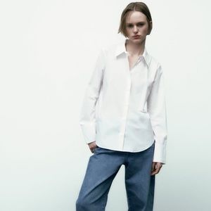 ZARA FITTED POPLIN SHIRT (SzM) - NEW W/ Tags